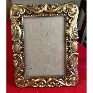 Ornate Gold-Tone Vintage Photo Frame Victorian style Easel Back Fits 5x7 Scroll